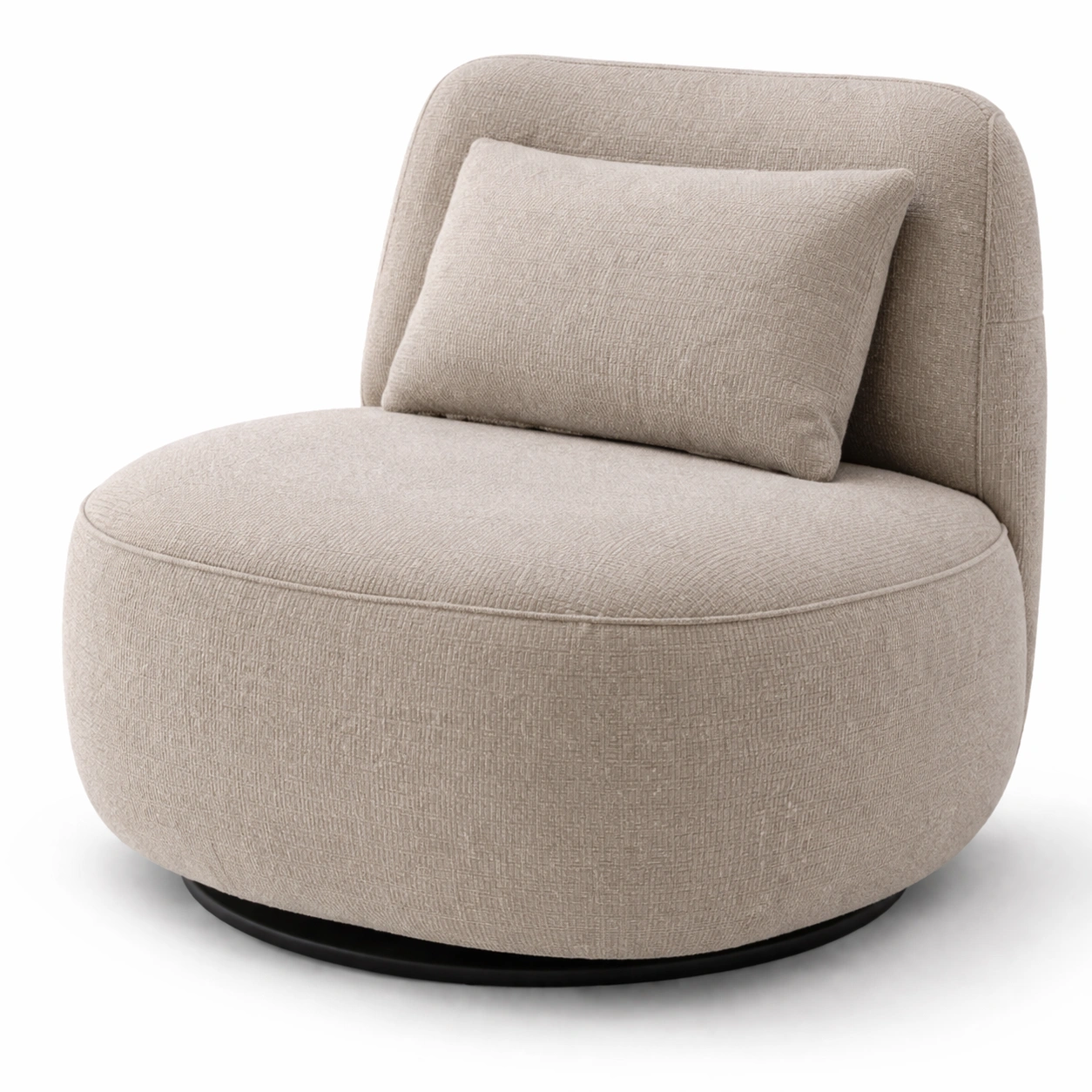 Sillon giratorio beige claro con cojin-livaroe